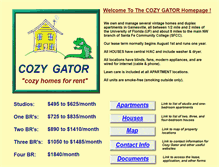 Tablet Screenshot of cozygator.com